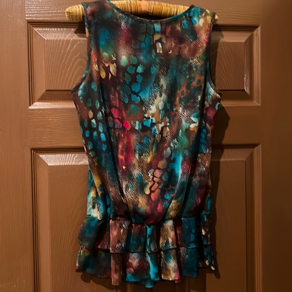 Zac and Rachel abstract animal print sleeveless top with beaded neck - Picture 3 of 4